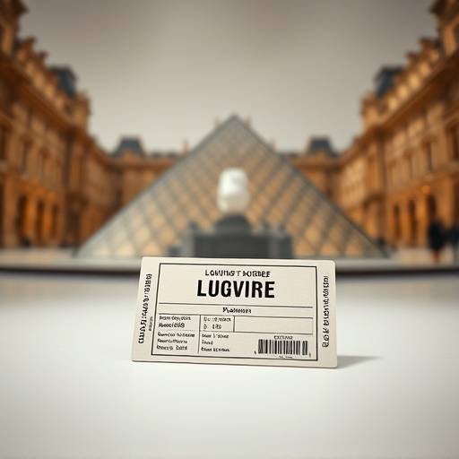 Close-up of a Louvre Museum single entry ticket